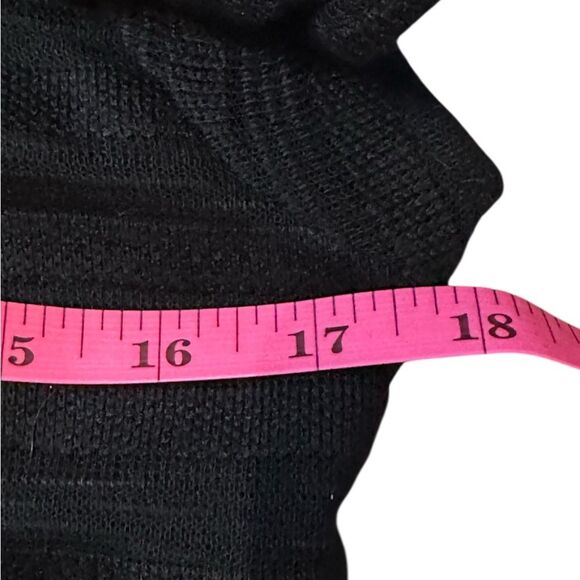 APT 9 Black Lined Textured Striped Maxi Dress. Scoop Neck w Side Slits. Size M - Picture 6 of 8